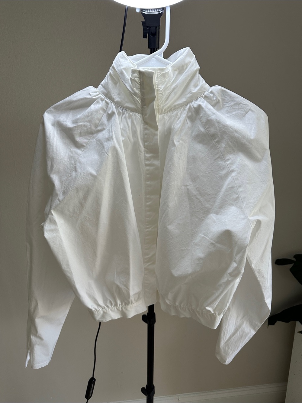 ASOS White Ruffled High-Collar Button shirt-blouse